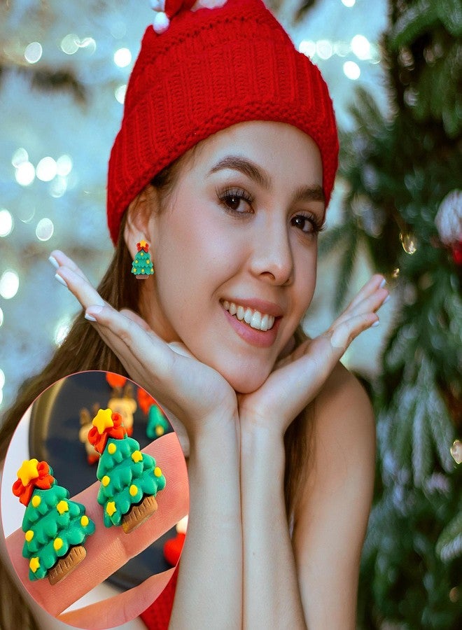 PINCHUAN 6 Pairs Christmas Stud Earrings for Women Christmas Jewelry Set Cute Holiday Stud Earrings christmas Tree Bell Snowman Santa Claus Elk stud Earrings Festival Holiday Jewelry-6 pairs - Image 3